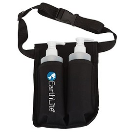 EARTHLITE Funda Doble de Aceite de Masaje - 2 Botellas y Cinturon ajustable pesado para aceite de masaje/Locion de Masaje (2x 8oz)