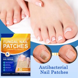 32PCS Extra Strength Fungal Nail Patches for Toenail Fungus – Deep Penetration Overnight Repair – Gentle & Hypoallergenic Formula