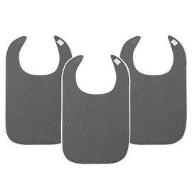 Pack of 3 grey bibs, elderly drool towels, anti-harmful bibs for eating and deliveries for the elderly.