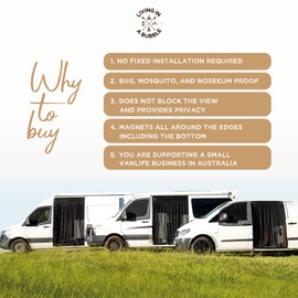 Fly Screen Magnetic for Camper Van - Fly Net Mesh for Bug, Mosquito, insects - for Hiace, Iload, Transporter, Express, Multivan and others with Magnets