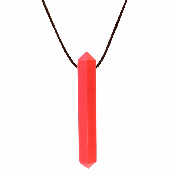 ARK's Krypto-Bite Chewable Gem Necklace Chew Jewelry (Soft, Red)