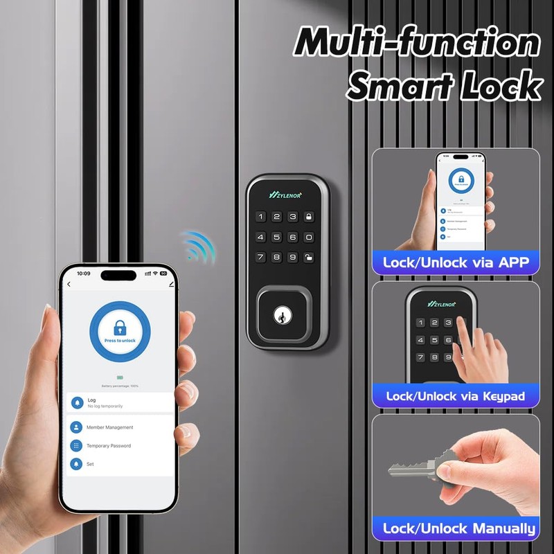 Zylenor Keyless Entry Door Lock, Smart Lock for Front Door