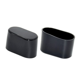 Flyshop 16Pcs Oval Chair Leg Caps Bright Black Flexible PVC Floor Protectors Furniture Table Leg Covers, 20 x 40mm, 13/16" x 1-9/16"