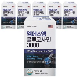 MSM Glucosamine 3000, 60 tablets, 6 units / 엠에스엠 글루코사민3000, 60정, 6개