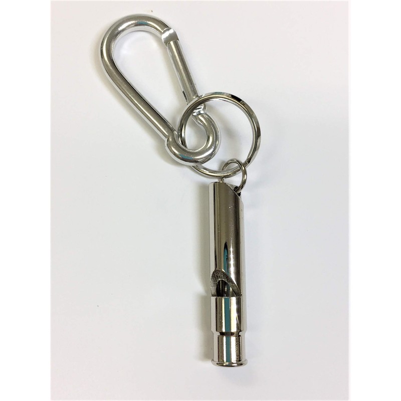 Cylinder Shaped Earthquake Disaster Whistle with Carabiner Key Chain