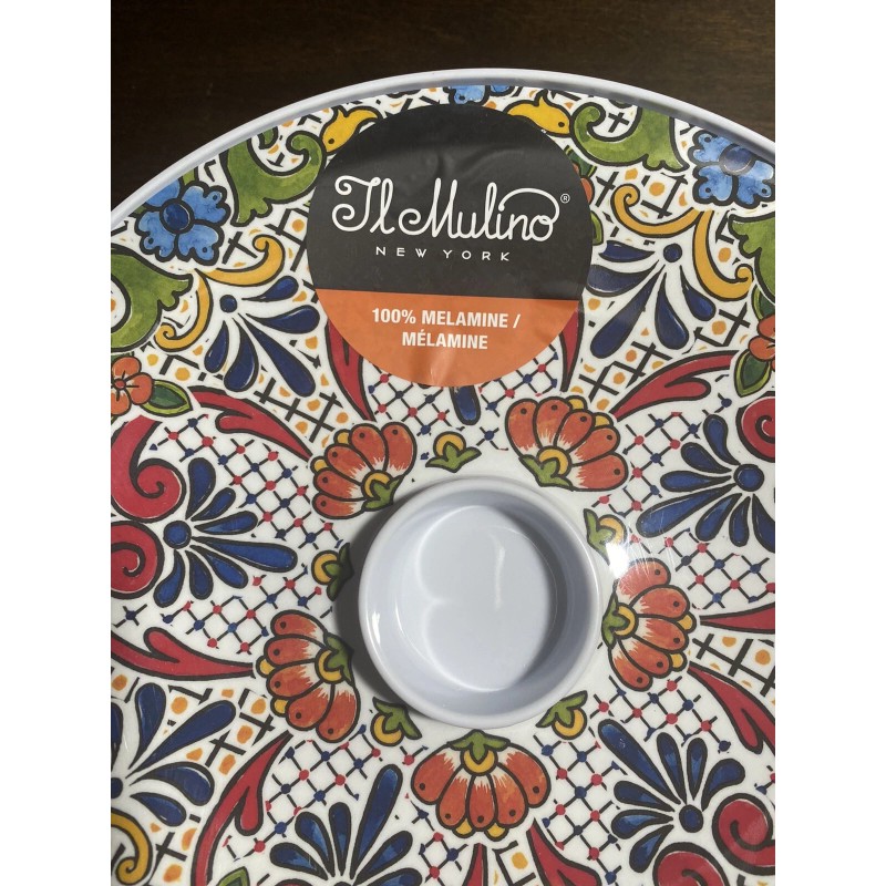 IL MULINO NEW!!! MELAMINE Spanish Tile Floral Tortilla Bowl w/