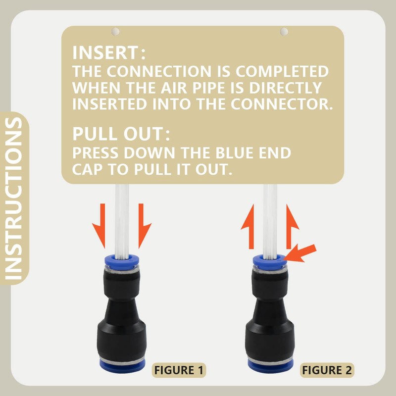 Bwintech 4 Pcs 8mm to 12mm Pneumatic Straight Reducing Push