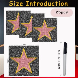 Starboling 25Pcs Movie Star Sticker Decorations,Star Movie Theme Party Decorations,Red Carpet Oscar Party Decorations,Hollywood Party Decorations.