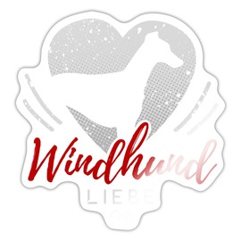 Spreadshirt Greyhound Love Dog Love Sticker, 10 x 10 cm, Glossy White