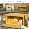 ETMI Bamboo Bread Box for Kitchen Counter-Large Capacity Bread Storage