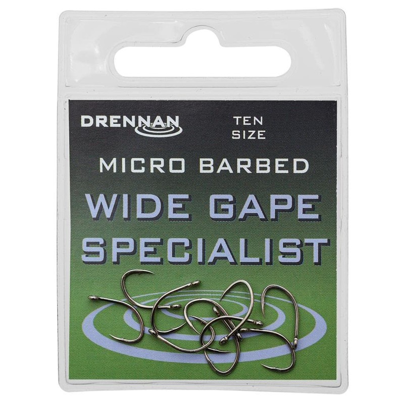 Drennan Wide Gape Specialist Micro Barbed Hooks Size 10 Qty