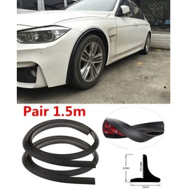 KACEPAR Pack of 2 Car Mudguard Flares Universal Car Mudguard Wheel T-Style Edge Trim Rubber Seals with Alignment Tool for Car and Truck, Fender Flares, Rubber Strips, 1.5 m