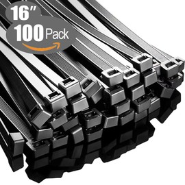 PALOKA Zip Ties 16 inch(100 Pack), 60 lb, Black Cable Ties, UV Resistant Wire Ties for Indoor and Outdoor Use, Paloka