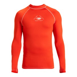 Quiksilver Mens Saturn UV50 Long Sleeve Rash Vest Top - High Risk Red - UV Sun Protection and SPF Properties
