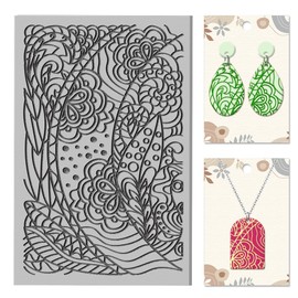 CHGCRAFT Bohemian Pattern Clay Texture Mat Mandala Modeling Pattern Pad Leaves Texture Sheets for Polymer Clay Making Earrings Jewelry Tools, 4×2.6 inch