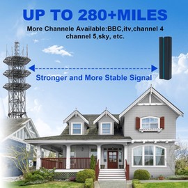 Smart Signal Seamless Viewing Next-Gen tv antenna,Indoor/Outdoor Freeview 280+ Miles Long Range Support 4K 1080P TV System for Caravans and Motorhomes