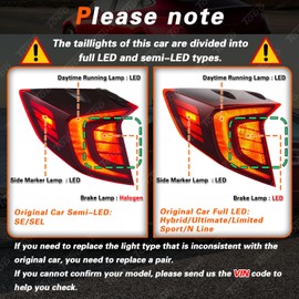 TODO Tail Light Assembly w/Bulbs for 2020 2021 2022 Hyundai Sonata SE SEL Plus, Left/Driver Side, 92401-L0000/HY2804167