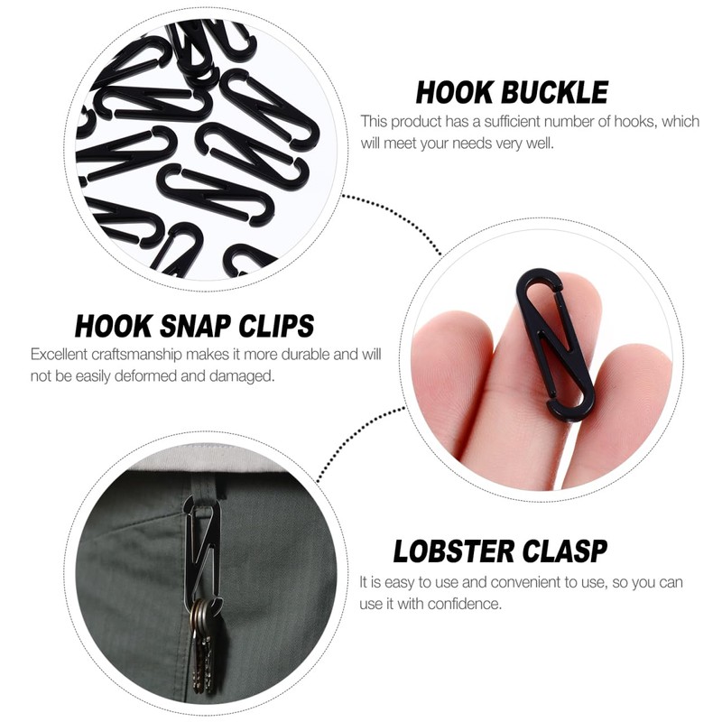 Operitacx 100pcs Plastic Hooks, Figure 8 Snap Clips, Gutter Key