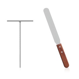 LERANXIN Crepe Distributor, T-shaped Dough Distributor for Crepes and Spatulas, Stainless Steel Crepes Maker Accessories, for Making Pancakes, Cakes, Desserts