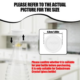 2pcs Bottle Lid for Sodastream Glass Bottle, Silicone Soda Bottle Cap Reusable Drink Bottle Sealing Cap Water Bottle Cap Cover Replacement Parts(White)