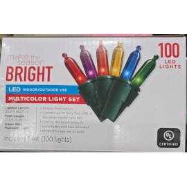 Holiday Time Make The Season Bright Multicolor 100 LED Light Set
