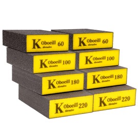 8 Piece Sanding Sponge Set, Sanding Sponges, Sanding Pads 60/100/180/220 Grit Wet Dry Sanding Pads, Sanding Blocks, Hand Sander, Sanding Blocks, Sandpaper for Polishing Wood, Metal, Wall