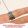 2 Pieces Adjustable Silver Cloud Design Sewing Thimble Rings, Metal