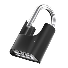 ZHEGE Outdoor Combination Padlock, 4 Digit Padlocks with Code, Heavy Duty Code Padlock, Weatherproof Combination Lock for Garage, Gate, Shed, Fence (Black)