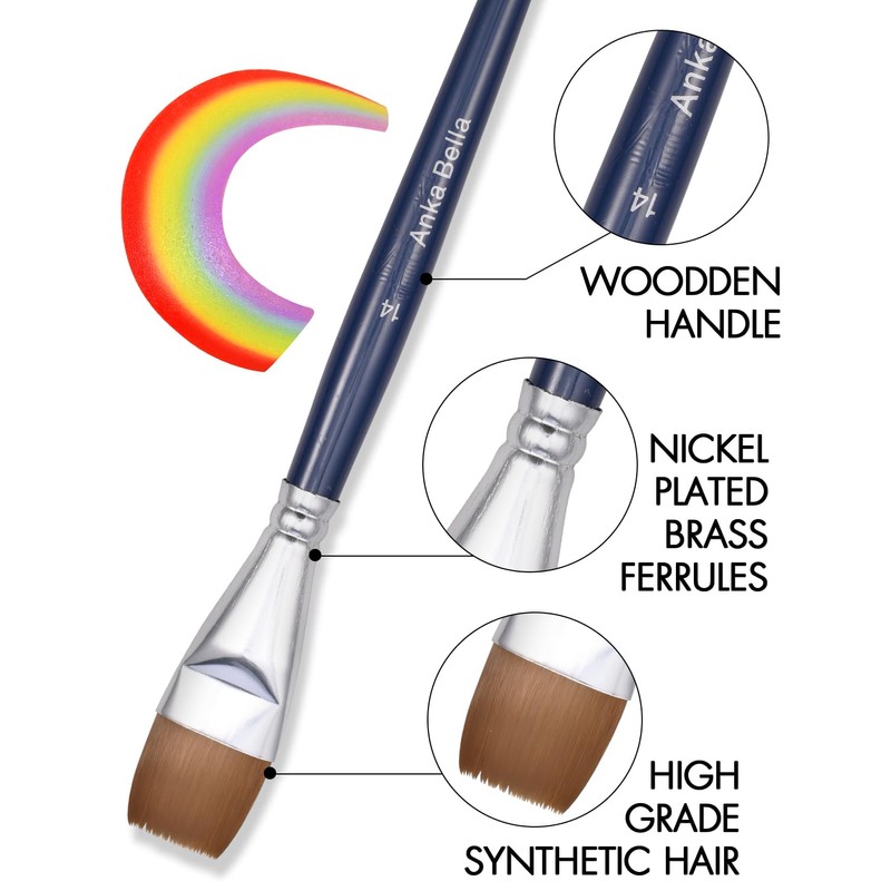 Anka Bella Professional Pre-Quality Face Paint Brushes Set,Including 14pcs Different
