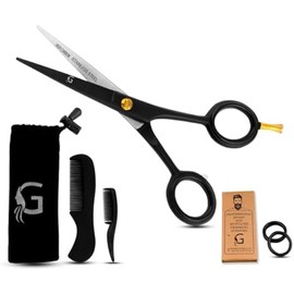 5” Professional Beard Mustache Scissors with 1 Beard Comb, 1 Mustache Comb - Prefect Beard Trimming Scissors for All Facial Hair Scissors – Grooming Scissors