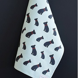 Sweet William French Bulldog tea towel
