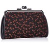Indenya 340 Parent-child Coin Purse, Black Deerskin x Red Lacquer