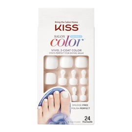 KISS Salon Color Shiny White Glue -On, Pedicure Toenails - SCT01G This is Classic