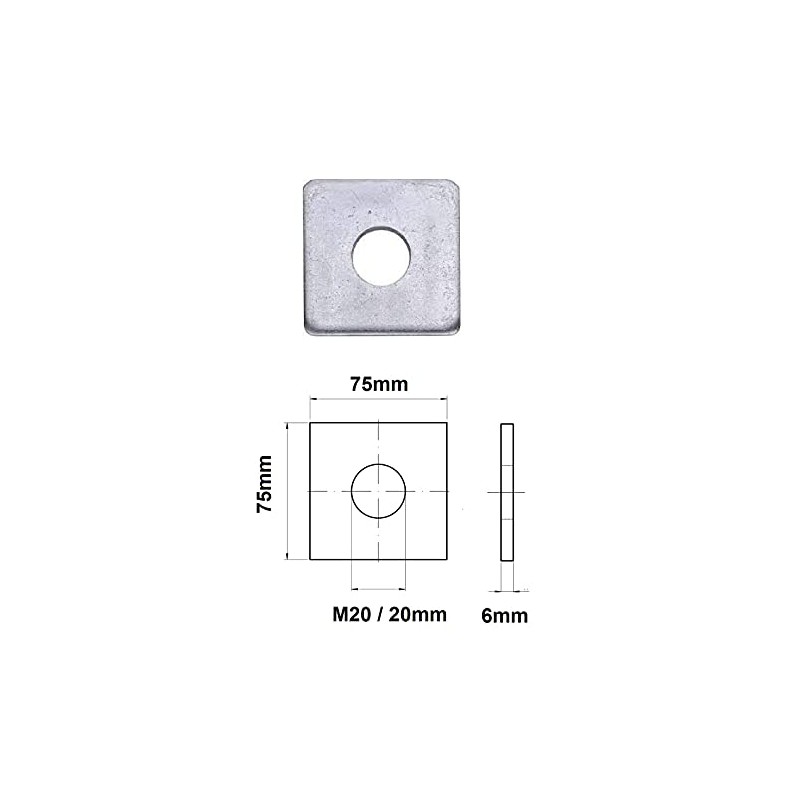 TERF® Heavy Duty M20 (20mm) X 75mm X 6mm Zinc