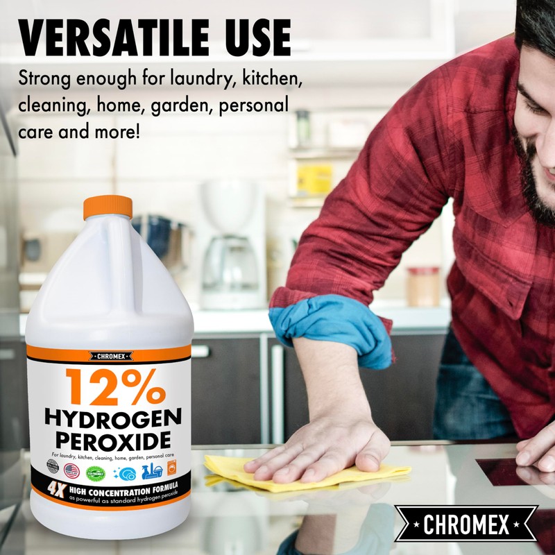 Chromex Hydrogen Peroxide 12 Percent Food Grade, 4x Power Concentrated