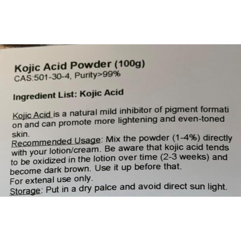 Ácido kójico en polvo 99.5% puro – 100 g KA2_100