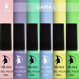 Mussa Kit Gel Semipermanente Gama 6 Pzs Mussa + Lampara Uv/led 36w