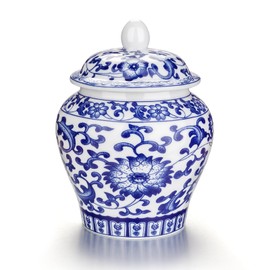 SOITIS Small Urns for Human Ashes, 5.12 Inches Qinghua Porcelain Mini Urns for Ashes Ceramic Keepsake Urn Memorial Funeral Keepsake
