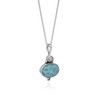 Silver Eternity 925 Sterling Silver Natural Larimar Pearl Pendant Necklace