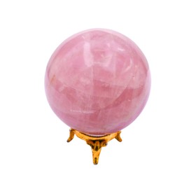 Star Rose Quartz Crystal Ball with Stand - 3" Inches Large Crystal Sphere Meditation Balls for Witchcraft and Decorative Balls