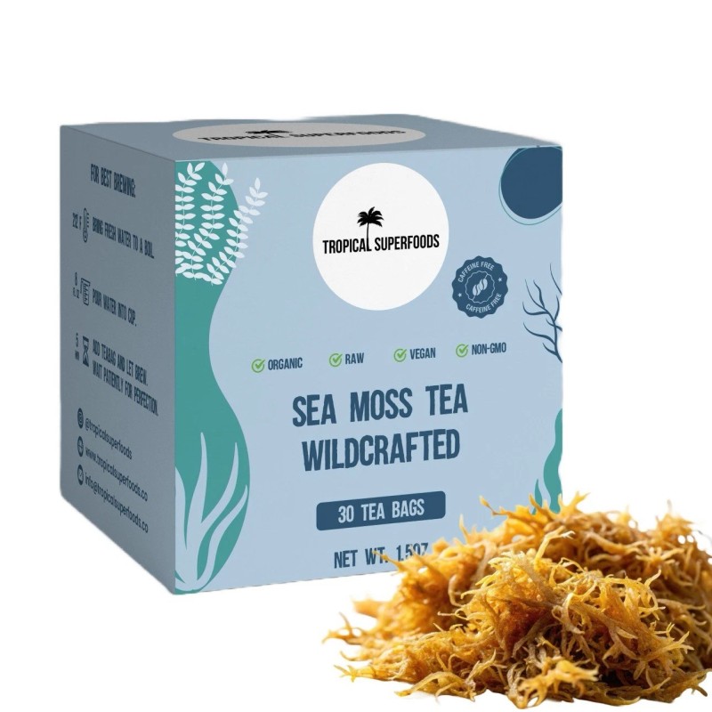 Organic Sea Moss Tea Bags 🌿 Pure Ocean Harvested |