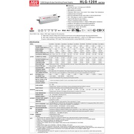[PowerNex] Mean Well HLG-120H-20A 20V 6A 120W Single Output Switching LED Power Supply with PFC