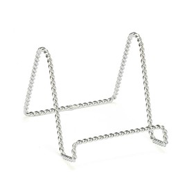 TRIPAR Decorative Chrome Twisted Wire Stand 3", Tabletop Easel Sleek & Modern Look - Perfect for Books, Plates, Photos & More
