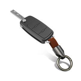 Wedcool Leather Car Keychain, Car Key Fob Keychains with Quick-Release Elastic Clasp, Universal Key Chain Accessories for Men (Brown)