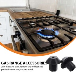 XUZOPIM Pack of 16 Hob Rubber Feet Gas Stove Footrest Non-Slip Pads For The Worktop Durable Rubber Feet Burner Grate Feet Compatible Rust Rubber Feet Gas Stove Perfect For Kitchen Appliances