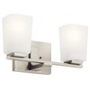 Kichler 55016NI Roehm Vanity, 2-Light 150 Total Watts, Brushed Nickel