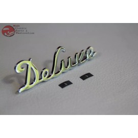 FDM MFG 1939 Ford Passenger Car Ford Deluxe Script Side Hood Emblem Chrome Badge Trim