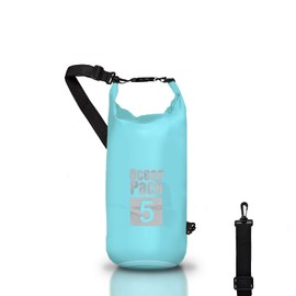 Dry Bag Waterproof Bag Sea 5L 10L 20L Waterproof Bag with Adjustable Shoulder Strap Waterproof Dry Bag/Sack Kayaking Boat Trip Canoe Fishing Rafting/Snowboarding, lightblue, Dry Bag