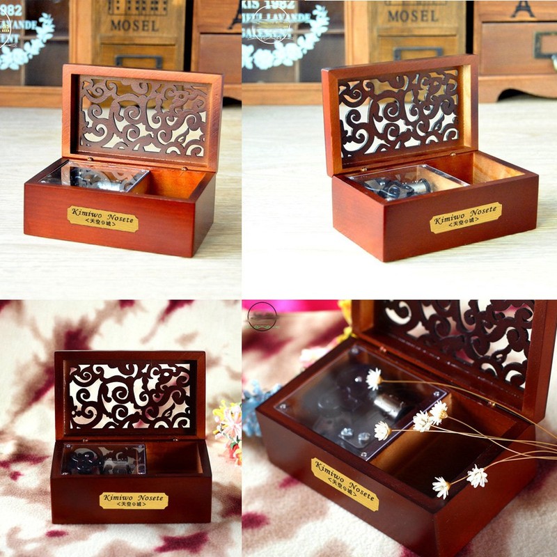 YouTang(TM) Creative Engraved Wooden 18-Note Wind-up Musical Box,Musical Toys,Tune:Edelweiss