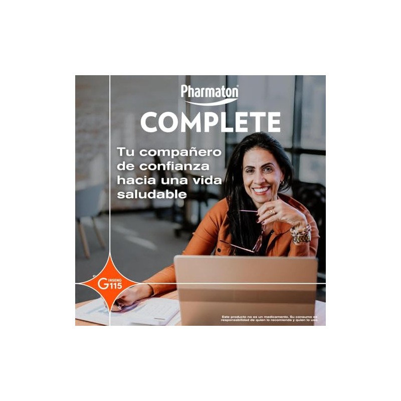 Pharmaton Complete suplemento alimenticio, Gingsen G115+ vitaminas, 30tabs